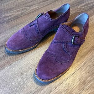 Franco Sarto Isa Suede Monk Strap Oxfords